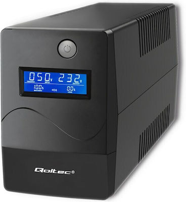 Qoltec UPS 450VA 240W με 2 Schuko Πρίζες