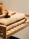Andrea House Επιτοίχια Ραφιέρα Μπάνιου Bamboo με 3 Ράφια 46x35x74.5cm