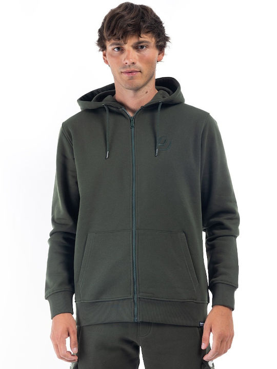 District75 Men's Sweatshirt with Hood and Pockets Khaki