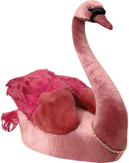 Christmas Fabric Figure Swan Burgundy Height 53cm