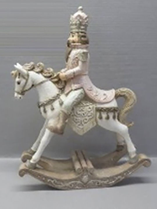 Iliadis De Crăciun Plastică Figurină Cal Alb Înălțime 30cm.