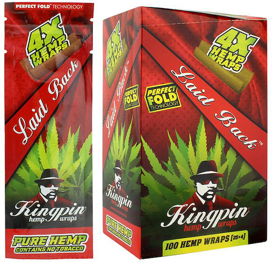 Πουρόφυλλα KingPin Hemp Blunts Wraps 100mm 5cm Καφέ 4τμχ