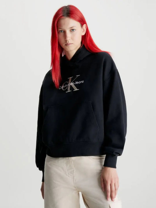 Calvin Klein Women's Sweatshirt Hooded Black