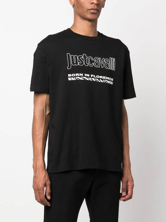 Tシャツ・カットソー JUST CAVALLI Men T-shirt Black 78OAHT16CJ500 899 Just Cavalli logo-print Cotton T-shirt | Black | FARFETCH
