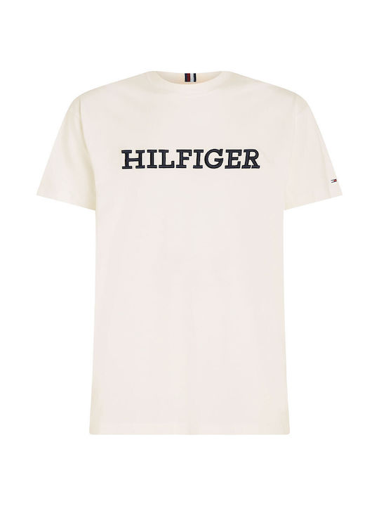 Tommy Hilfiger T-shirt Bărbătesc cu Mânecă Scurtă Alb