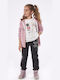 Εβίτα Kinder Sweatpants Set - Jogginganzug Rosa 3Stück