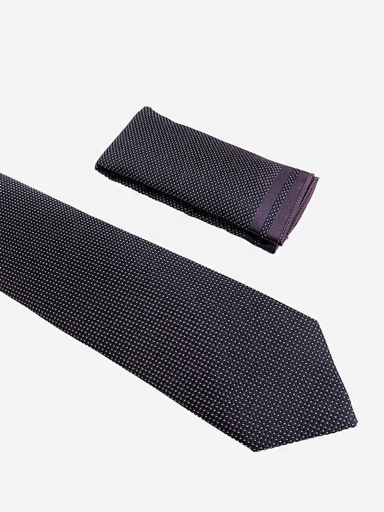 Tresor Σετ Ανδρικής Γραβάτας με Σχέδια Dark Purple