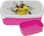 Neymar JR Kids Lunch Thermal Plastic Box Pink L18xW13xH6cm