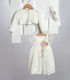 New Life Εκρού Βαπτιστικό Σετ Ρούχων με Φόρεμα , Αξεσουάρ Μαλλιών & Ζακετάκι 3τμχ
