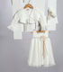 New Life White Baptism Clothing Set with Hair Accessories , Cardigan & Dress made of Tulle 3pcs