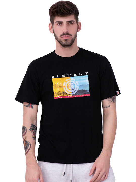Element T-shirt Bărbătesc cu Mânecă Scurtă Negru
