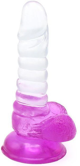 Kiotos Ρεαλιστικό Dildo με Όρχεις και Βεντούζα Μωβ 15.5cm
