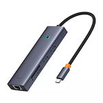 Baseus UltraJoy 7in1 USB-C Stație de andocare cu HDMI 4K PD Ethernet Gri