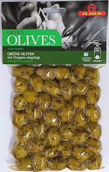 Ilida Green Olives With Oregano Vacuum 250gr
