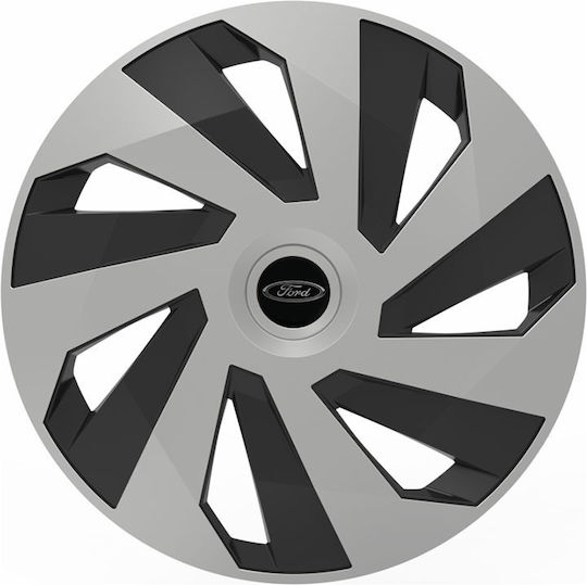 Versaco Car Hubcap Set Vector with Ford Emblem 15" 4pcs Black