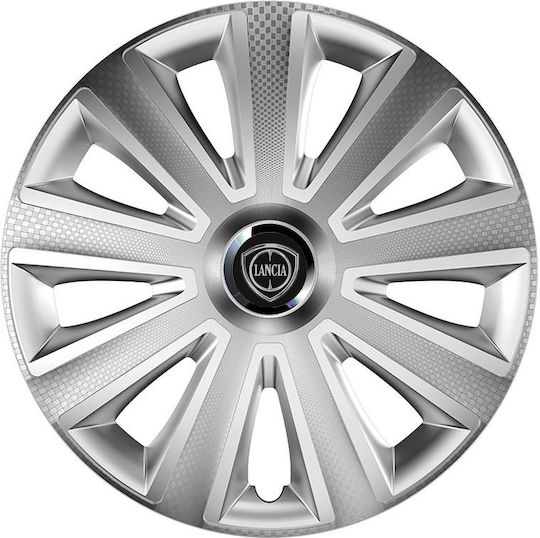 Versaco Set Capace De Roți Auto Aviator 15" Compatibilitate Lancia 4 Bucăți Argintii