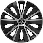 Versaco Set de tăvi pentru jante auto cu emblema Peugeot 4buc 16" Argint