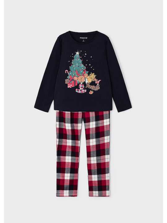 Mayoral Kids' Pajamas Winter Cotton Navy Blue