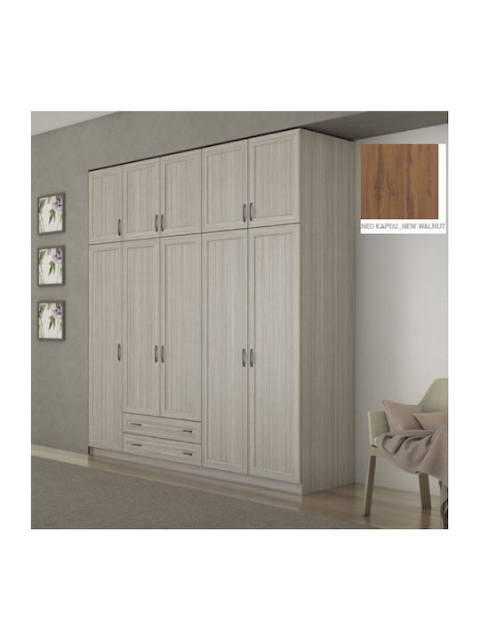 Fünf Türen Kleiderschrank Premium mit Aufsatz New Karydi 252x60x233cm