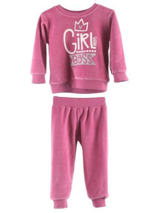 Joyce Kinder Schlafanzug Winterlich Baumwoll Rosa Girl boss