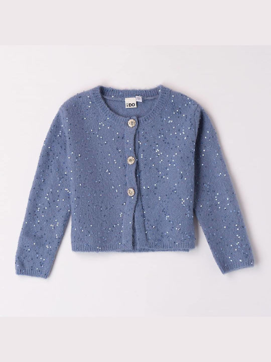 iDO Girls Knitted Cardigan with Buttons Light Blue 4