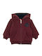 Kids Sweatshirt Cardigan Cotton with Hood Burgundy