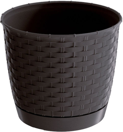 Prosperplast DRLO165 Übertopf Rattan Braun mit Gestell 16.5x16.5x14.2εκ.