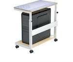 Eureka Ergonomic ARCH-MW-EU Floor Computer Stand with Casters White