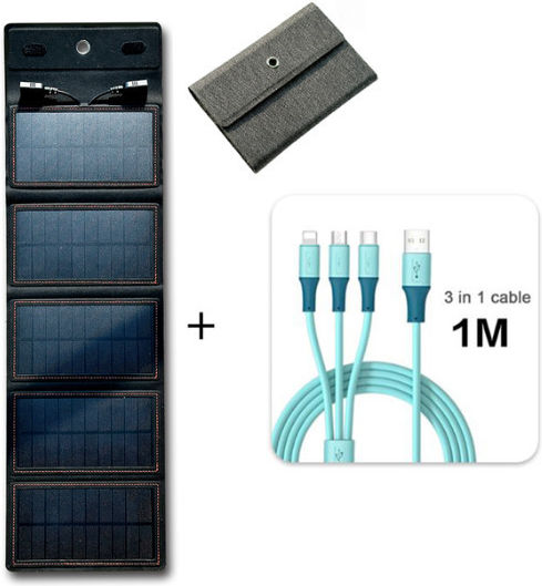 Сгъваемо Слънчево Зарядно Устройство 10W с USB Изход (За Преносими Устройства) (230511-26)
