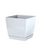 Prosperplast Coubi Square P DUKP120 Planter Plastic White with Stand 12x12x11cm.