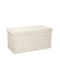Bench Stool With Storage Space Upholstered With Fabric Forward Ecru 76.5x38x37.5cm