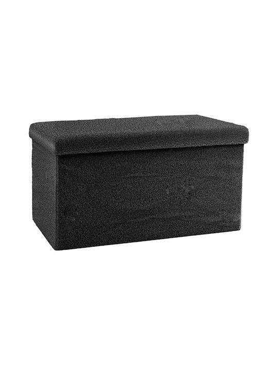 Bench Stool with Storage Space Upholstered with Fabric Forward Anthracite 76x38x38cm