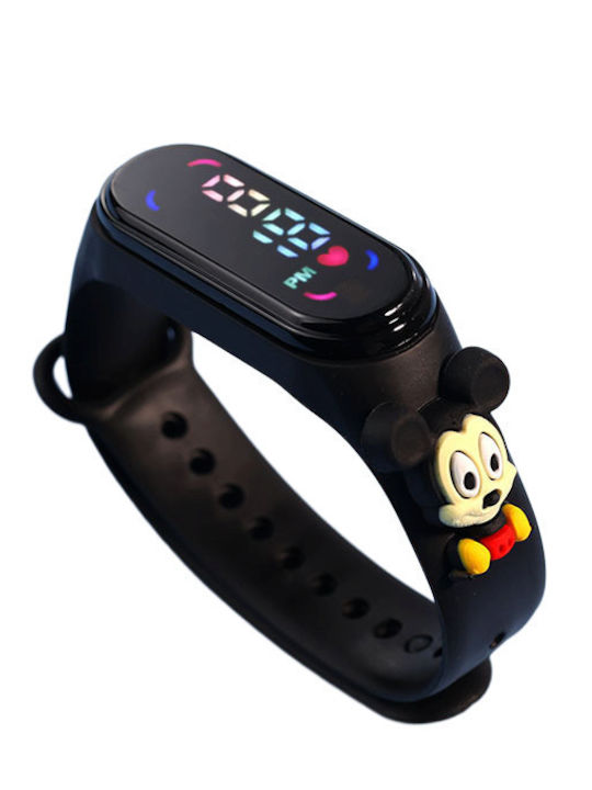 Kids Digital Watch with Rubber/Plastic Strap Black