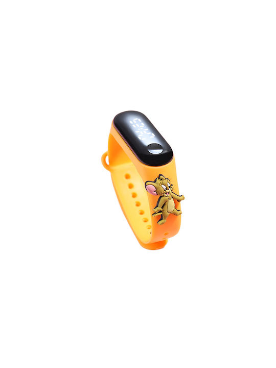 Kids Digital Watch with Rubber/Plastic Strap Orange