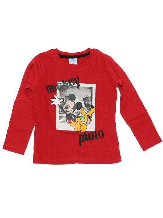 Disney Kids Blouse Long Sleeve Red Mickey