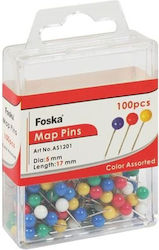 Foska 100 Map Pins 5mm PP01