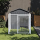 vidaXL Dog House Large Metallic Outdoor Gray 117x200x123cm