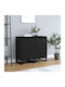 Wohnzimmer Schrank aus Holz und Metall Schwarz 40x35x70cm