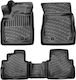 Wöller Set of Front and Rear Mats 4pcs Tray Type for Nissan X-Trail Mazda 2 2021+ Black