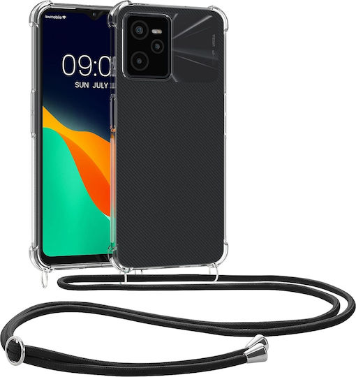 KWmobile Back Cover Silicone with Strap Transparent / Black (Realme Narzo 50A Prime)