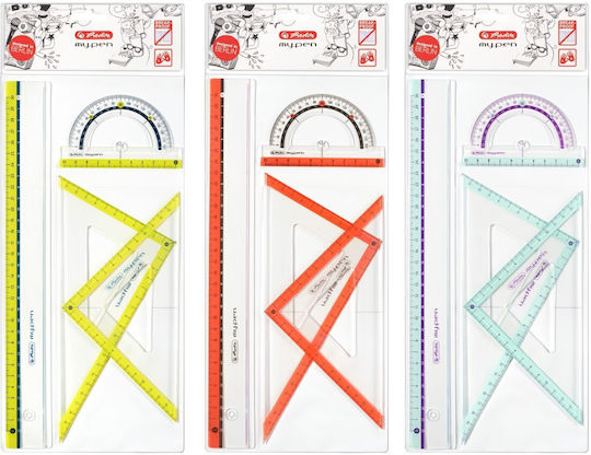 Herlitz Комплект 4 Геометрични инструменти Пластмасови (Различни цветове)