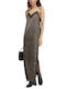 Scotch & Soda Maxi Evening Dress with Lace Animal Print