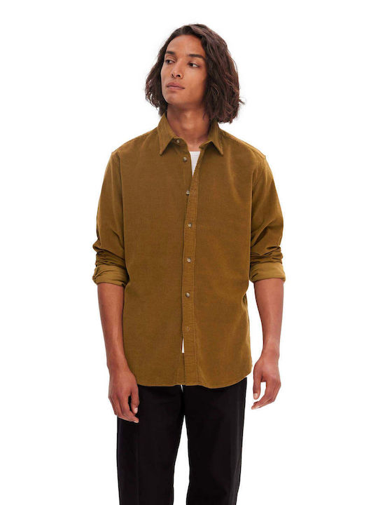 Selected Men's Shirt Long Sleeve Brown