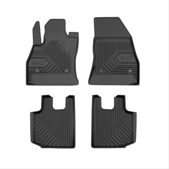 Frogum Satz Vorder- und Hintermatten 4Stück aus Gummi für Fiat 500L 2012-2017 Schwarz