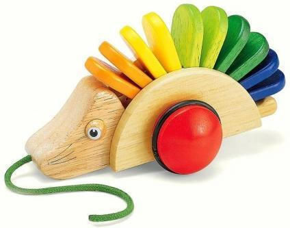 Pin Toys Συρόμενο Παιχνίδι Τρεχαλίτσα από Ξύλο με Ήχους