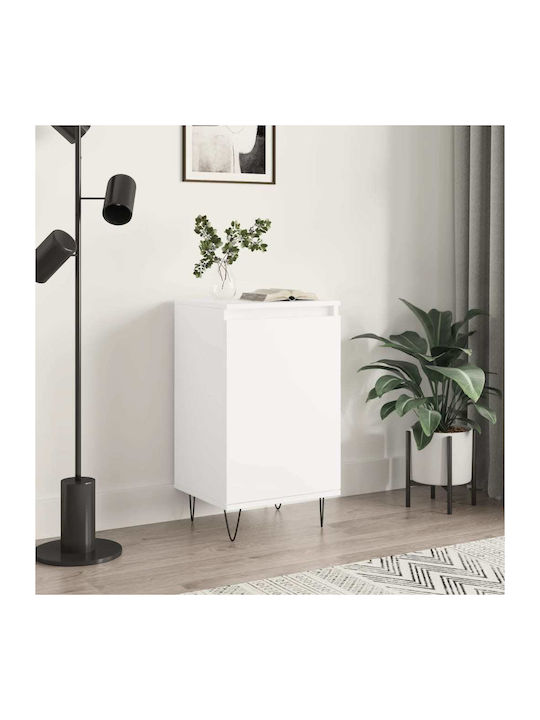 Wooden & Metallic Buffet White L40xW35xH70cm