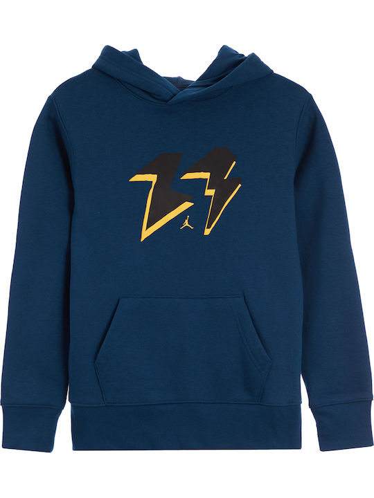 Fleece Kids Sweatshirt with Hood and Pockets Navy Blue
