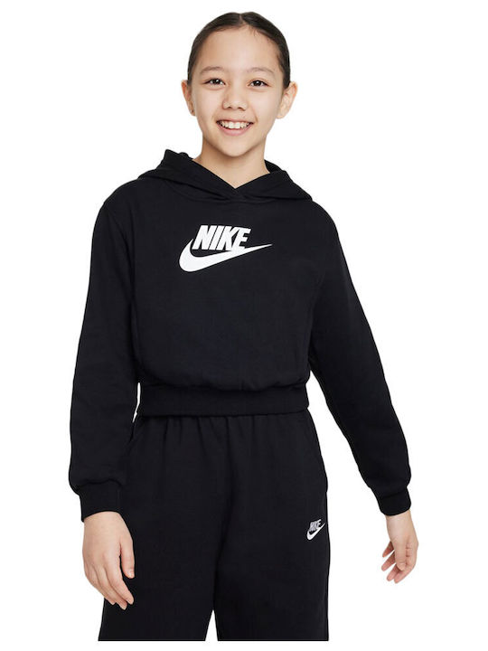 Nike Fleece Kids Sweatshirt with Hood Black Spo...