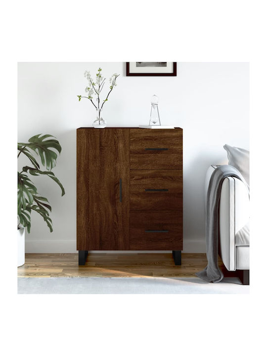 Sideboard Wooden with Drawers Brown Oak 69.5x34x90cm