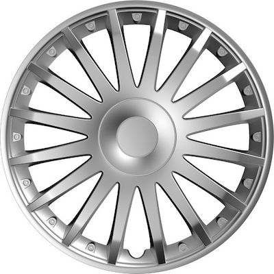 Versaco Car Hubcap Set Crystal 14" 1pc Silver